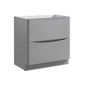 32" Glossy Gray Cabinet Only Side View