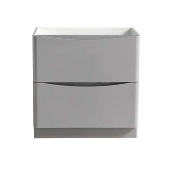 32" Glossy Gray Cabinet Only Front View