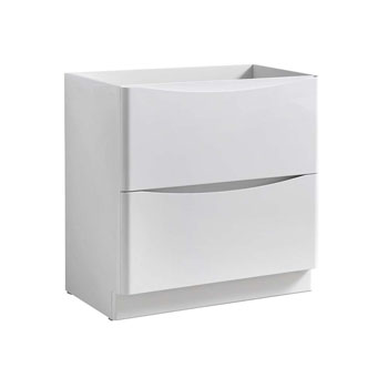 32" Glossy White Cabinet Only Side View