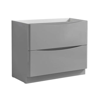 40" Glossy Gray Cabinet Only Side View