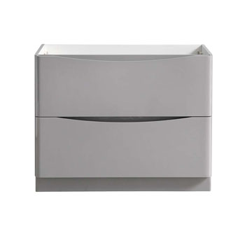 40" Glossy Gray Cabinet Only Front View