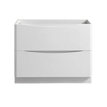 40" Glossy White Cabinet Only Front View
