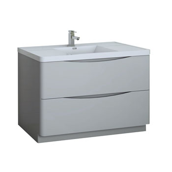  Glossy Gray Single Cabinet with Sink Product View