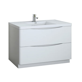  Glossy White Single Cabinet with Sink Product View
