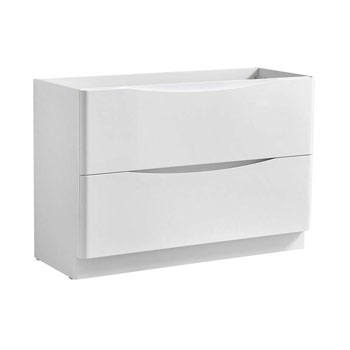  Glossy White Single Cabinet Only Side View