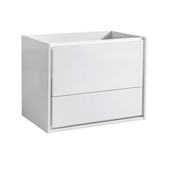 30" Glossy White Cabinet Only Side View