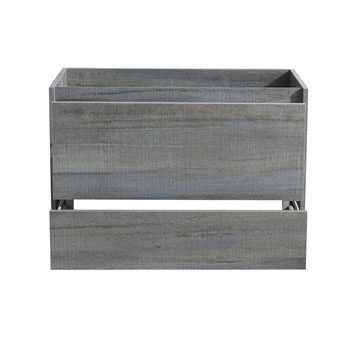 36" Ocean Gray Cabinet Only Drawers Open