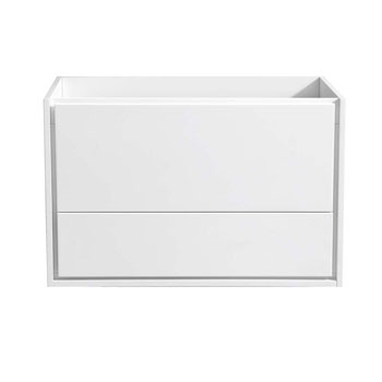 36" Glossy White Cabinet Only Front View