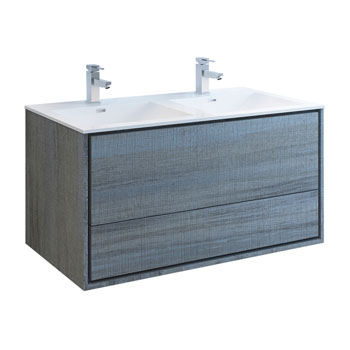 48" Ocean Gray Double Cabinet with Sinks Product View
