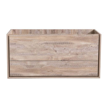 48" Rustic Natural Wood Single Cabinet Only Front View