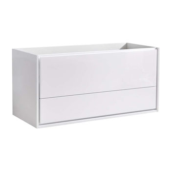 48" Glossy White Double Cabinet Only Side View