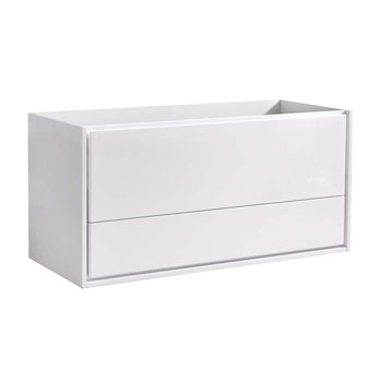 48" Glossy White Single Cabinet Only Side View