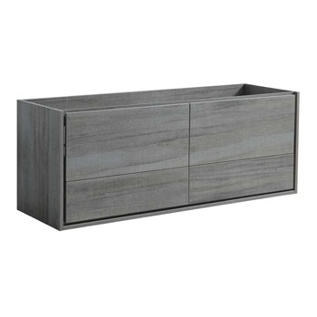 60" Ocean Gray Double Cabinet Only Side View