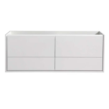60" Glossy White Single Cabinet Only Front View