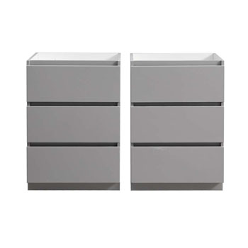 Gray Double Cabinet Only Drawers Open