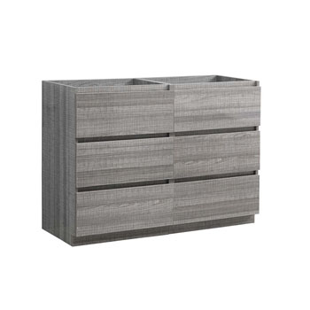 Glossy Ash Gray Double Cabinet Only Side View