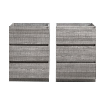Glossy Ash Gray Double Cabinet Only Split View