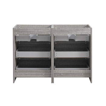 Glossy Ash Gray Double Cabinet Only Inside View