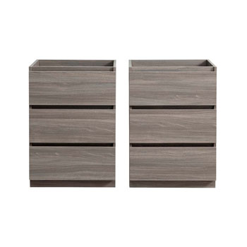 Gray Wood Double Cabinet Only Split View