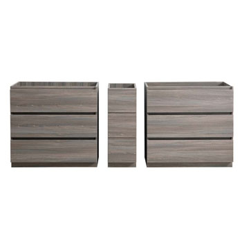 Gray Wood Cabinet Only Split View