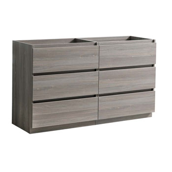 72" Gray Wood Cabinet Only Side View