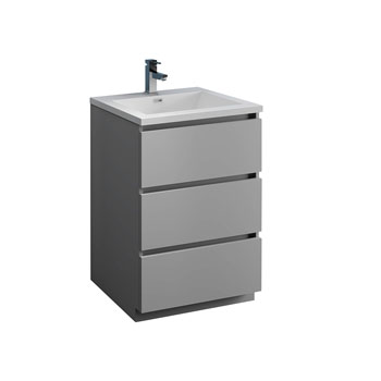 24" Gray Cabinet with Sink Product View