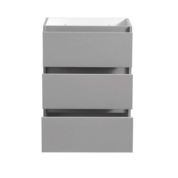 24" Gray Cabinet Only Drawers Open