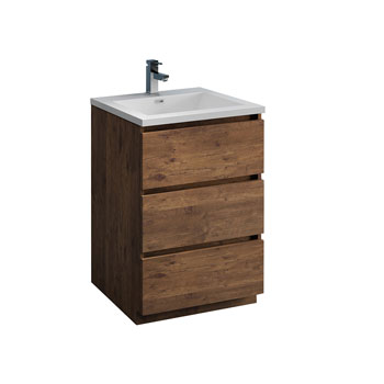24" Rosewood Cabinet with Sink Product View