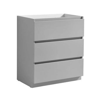 30" Gray Cabinet Only Side View