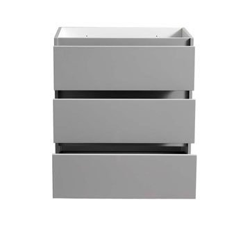 30" Gray Cabinet Only Drawers Open