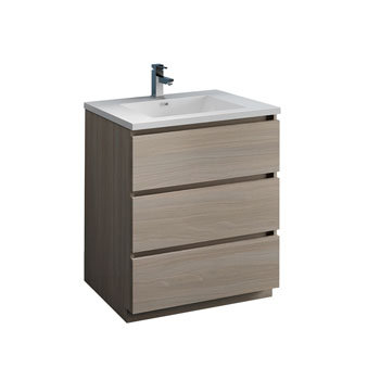 30" Gray Wood Cabinet with Sink Product View