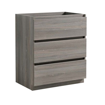 30" Gray Wood Cabinet Only Side View