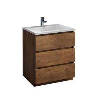 30" Rosewood Cabinet with Sink Product View