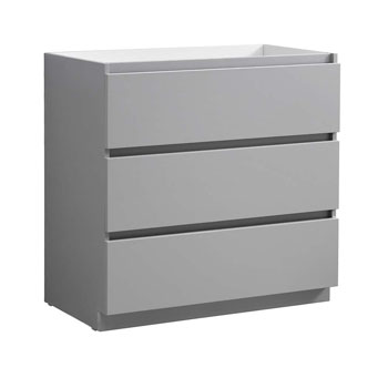 36" Gray Cabinet Only Side View