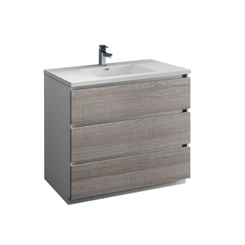 42" Glossy Ash Gray Cabinet with Sink Product View