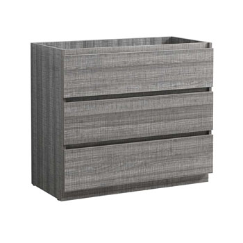 42" Glossy Ash Gray Cabinet Only Side View