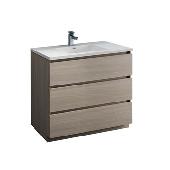 42" Gray Wood Cabinet with Sink Product View