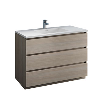 Gray Wood Single Cabinet with Sink Product View
