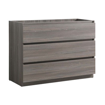 Gray Wood Single Cabinet Only Side View