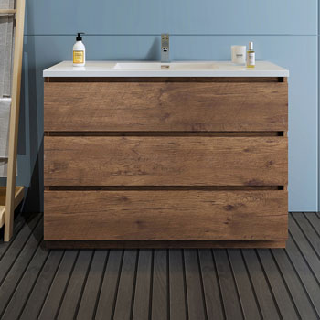 Rosewood Single Cabinet with Sink Front View