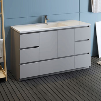 Gray Cabinet with Sink Side View