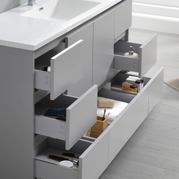 Gray Cabinet with Sink Overhead View