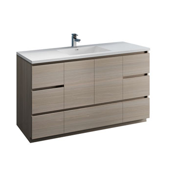 Gray Wood Cabinet with Sink Product View