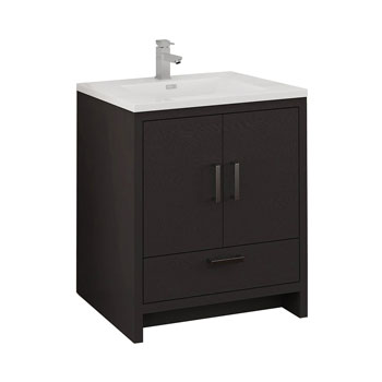 30" Dark Gray Oak Cabinet with Sink Product View