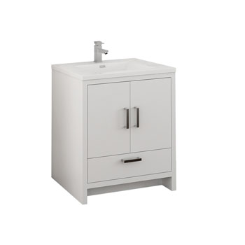 30" Glossy White Cabinet with Sink Product View