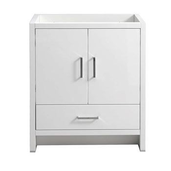 30" Glossy White Cabinet Only Front View
