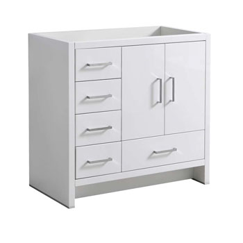 Left Glossy White Cabinet Only Side View