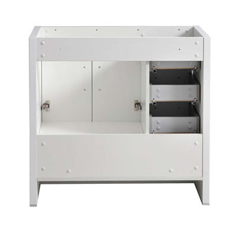 Left Glossy White Cabinet Only Inside View