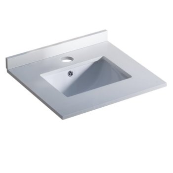 Fresca Oxford 24" White Countertop with Undermount Sink, 24" W x 20-3/8" D x 3/4" H