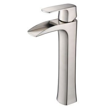 Fresca Fortore Single Hole Vessel Mount Bathroom Vanity Faucet in Brushed Nickel, Dimensions: 2-1/5" W x 5-45/64" D x 12-1/5" H